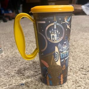 Disney World 50th Anniversary Resort Mug Refillable Parks Cup Mickey Blue/Yellow